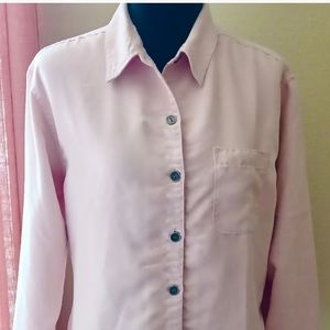 🌸Chico's Light Pink SOFT Faux Suede Cloth Shacket, Shirt / Jacket Size 2, Large